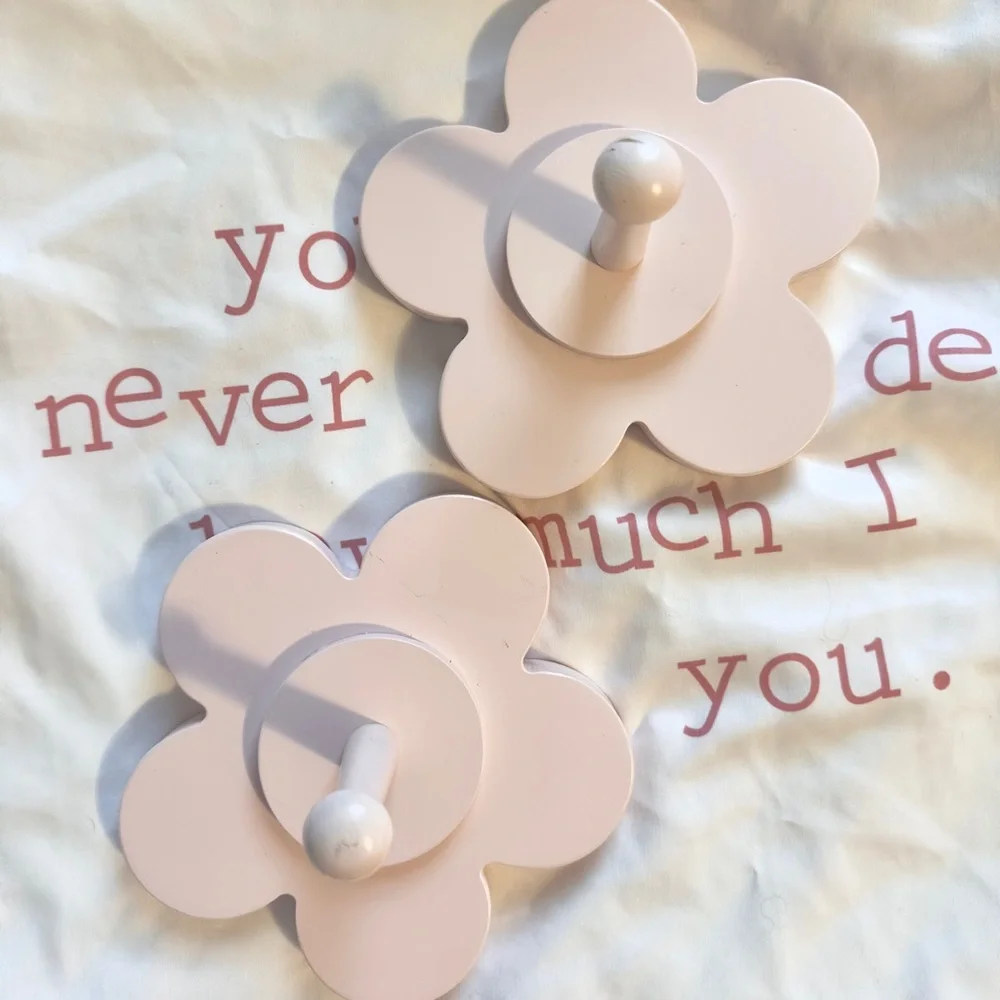 The Land of Nod Pink Flower Wall Hooks/Pegs